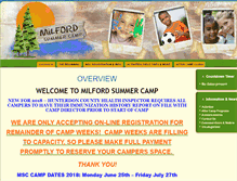 Tablet Screenshot of milfordsummercamp.com